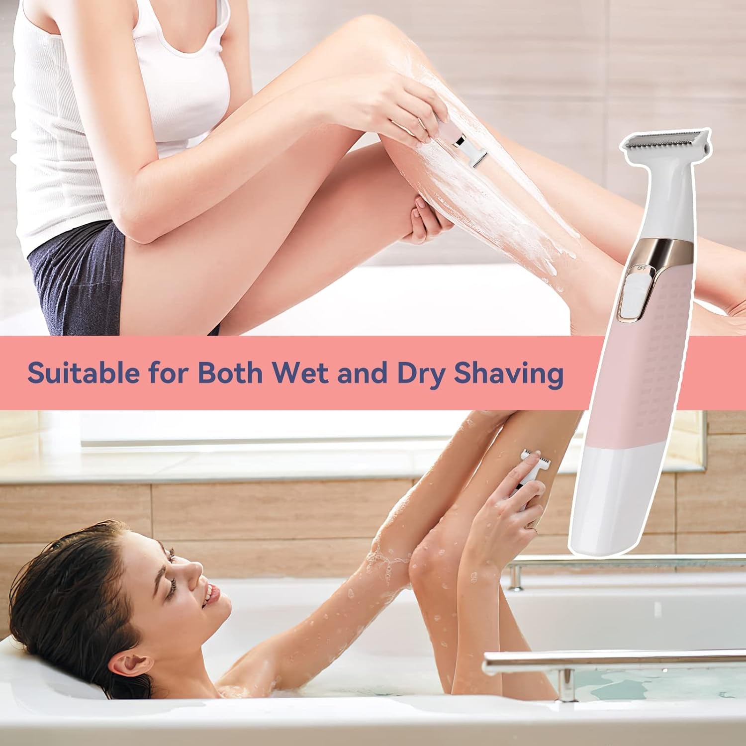 Face Razors for Women,  Bikini Trimmer 5 in 1 Wet/Dry Electric Shaver Razors for Face Nose Eyebrow Beard Mustache Arm Leg Armpit Pubic Area Painless Rechargeable Facial Hair Removal for Women